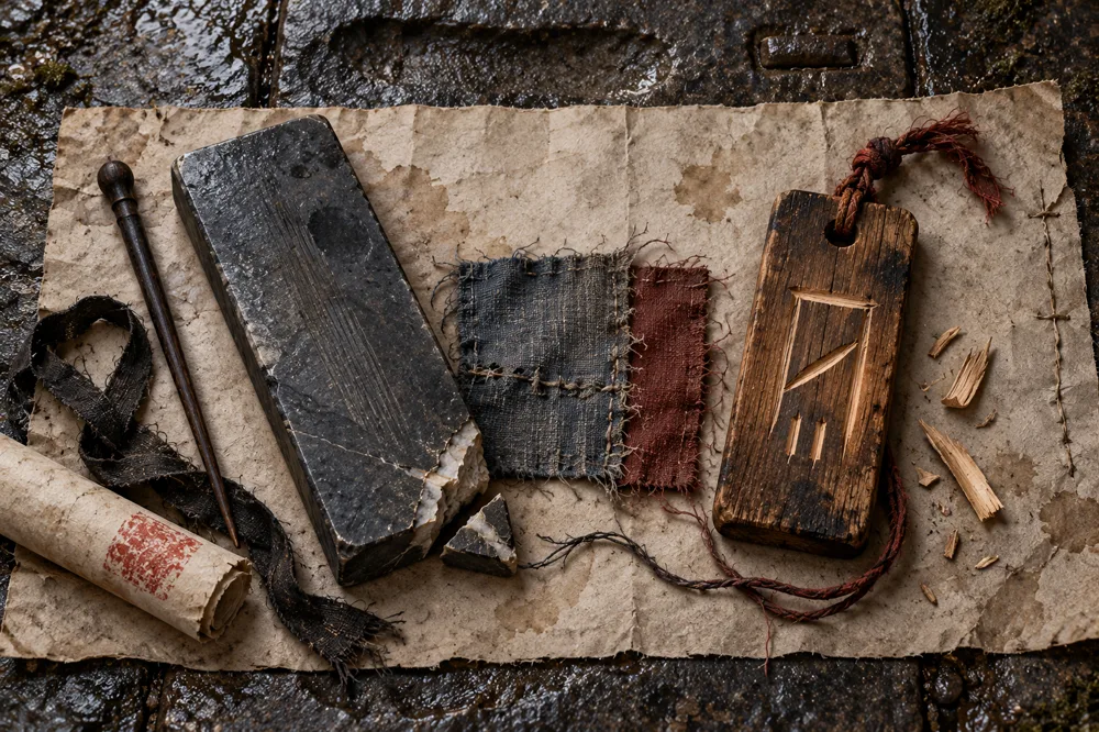 Cracked slate & pine charm